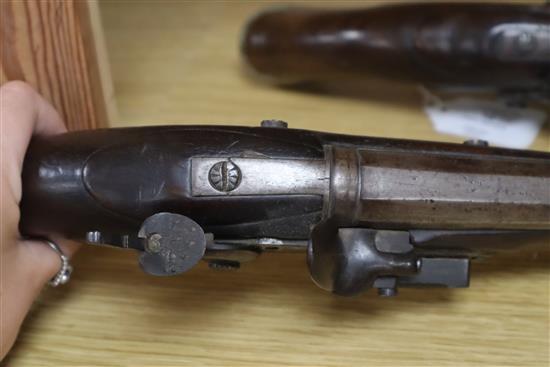 A pair of late 18th / early 19th century flintlock pistols